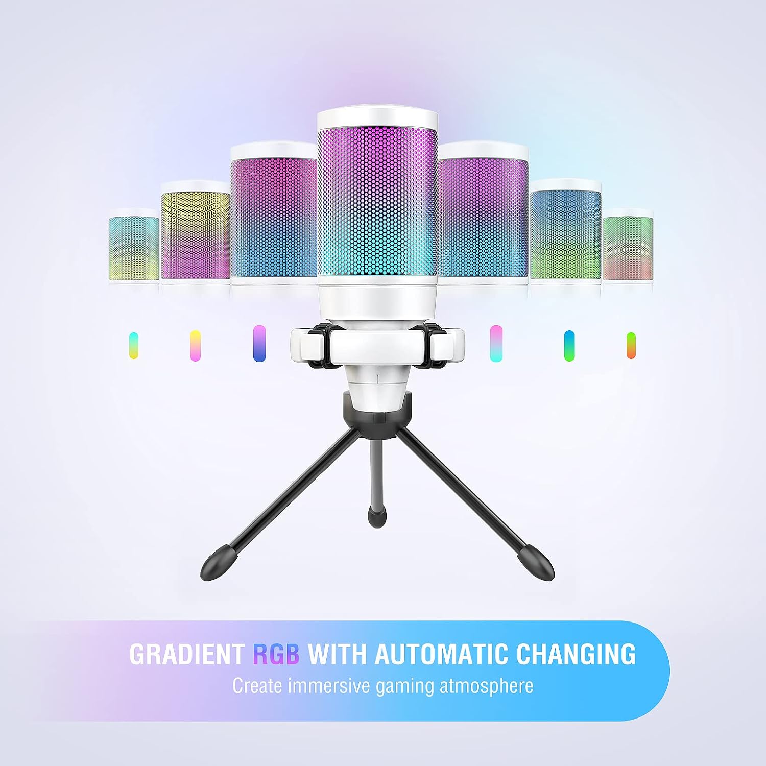 Streaming-Equipment - FIFINE Gaming Microphone PC, USB Microphone for PS4 PS5 Mac, with Microphone Stand, Mute Button, Pop Filter, Shock Mount, for Streaming Podcast Studio – Bild 4