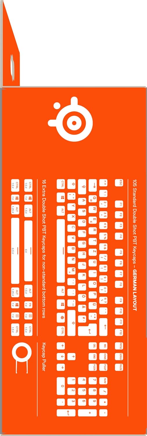 Gaming Tastatur & Maus - SteelSeries PrismCaps - Double Shot Pudding Key Set - Compatibility with All Major Mechanical Keyboards - MX Muddler - Black (German Keyboard Layout) – Bild 9