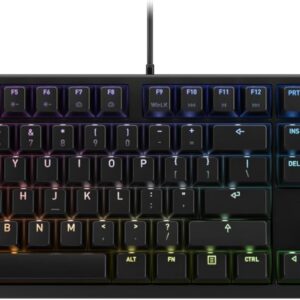 Gaming Tastatur & Maus – CHERRY G80-3000N RGB Mechanical Gaming Keyboard with RGB Lighting, EU Layout (QWERTY), Wired, Original MX Silent Red Switches, Black