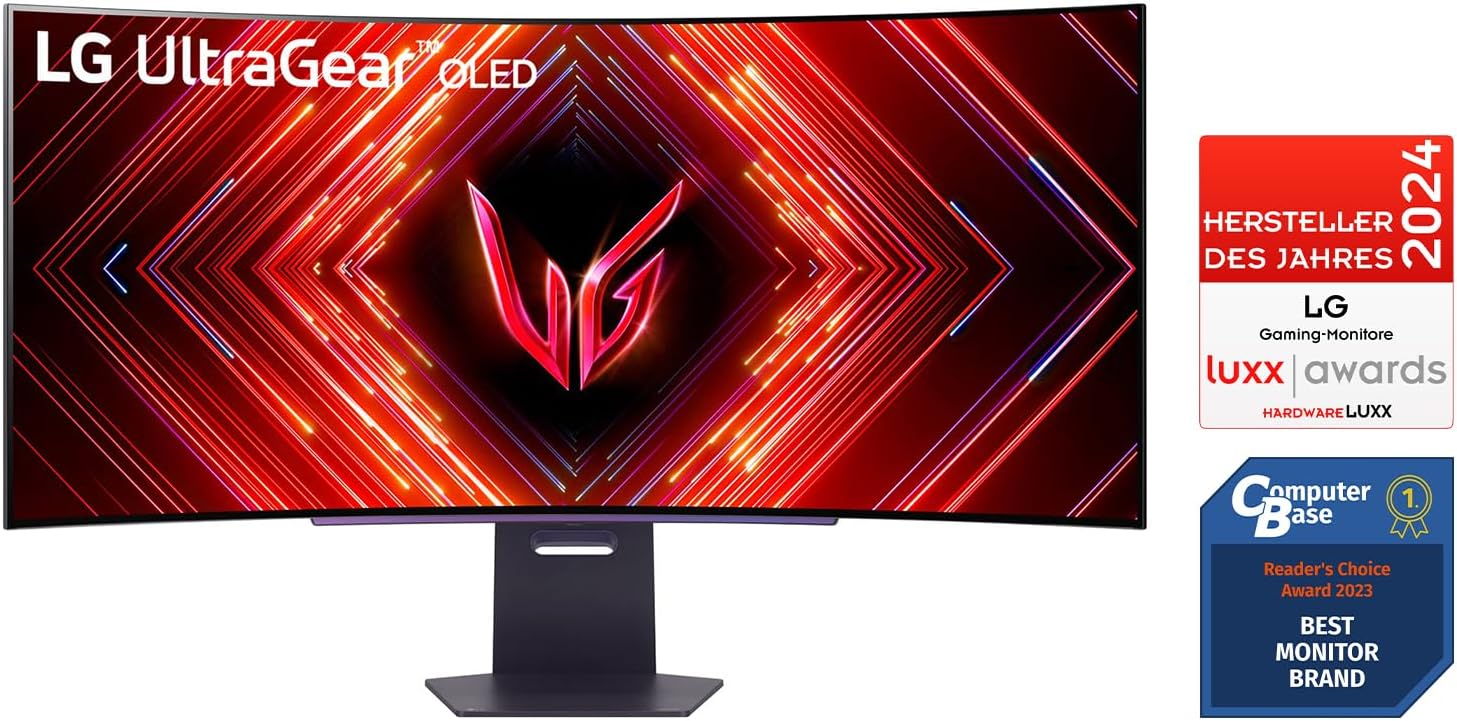 Gaming PC & Gaming Monitors - LG Electronics 45GS95QX-B.AEU UltraWide™ QHD UltraGear™ Gaming OLED Monitor 45", 3440 x 1440, 0.03 ms, 240 Hz, DisplayHDR™400 True Black, 98.5% DCI-P3, NVIDIA G-Sync™ Compatible, AMD FreeSync™ Grey – Bild 2