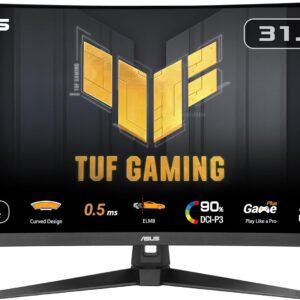 Gaming PC & Laptops – ASUS TUF Gaming VG32WQ3B – 32 Inch WQHD Curved Monitor – 180 Hz, 1ms GtG, FreeSync, AdaptiveSync, HDR 10 – Fast-VA Panel, 16:9, 2560×1440, DisplayPort, HDMI, Speaker