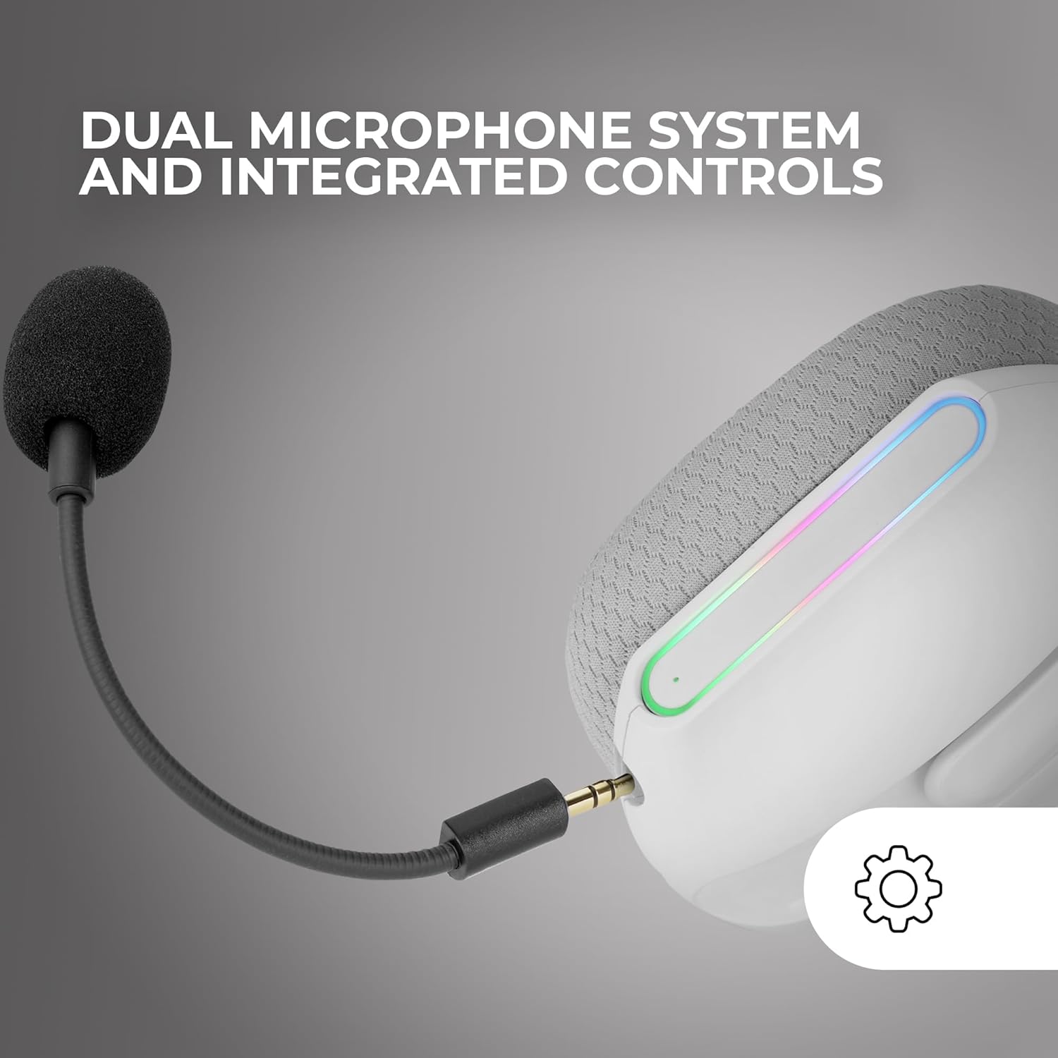 Gaming PC & Laptops - MARSGAMING MHW-PRO Wireless Gaming Headset ARGB Flow, 3D Surround Sound 7.1, Bluetooth 5.3 + 2.4GHz + 3.5 mm Jack, Ultralight Ergonomic Design, Dual Microphone, Multiplatform, White – Bild 5