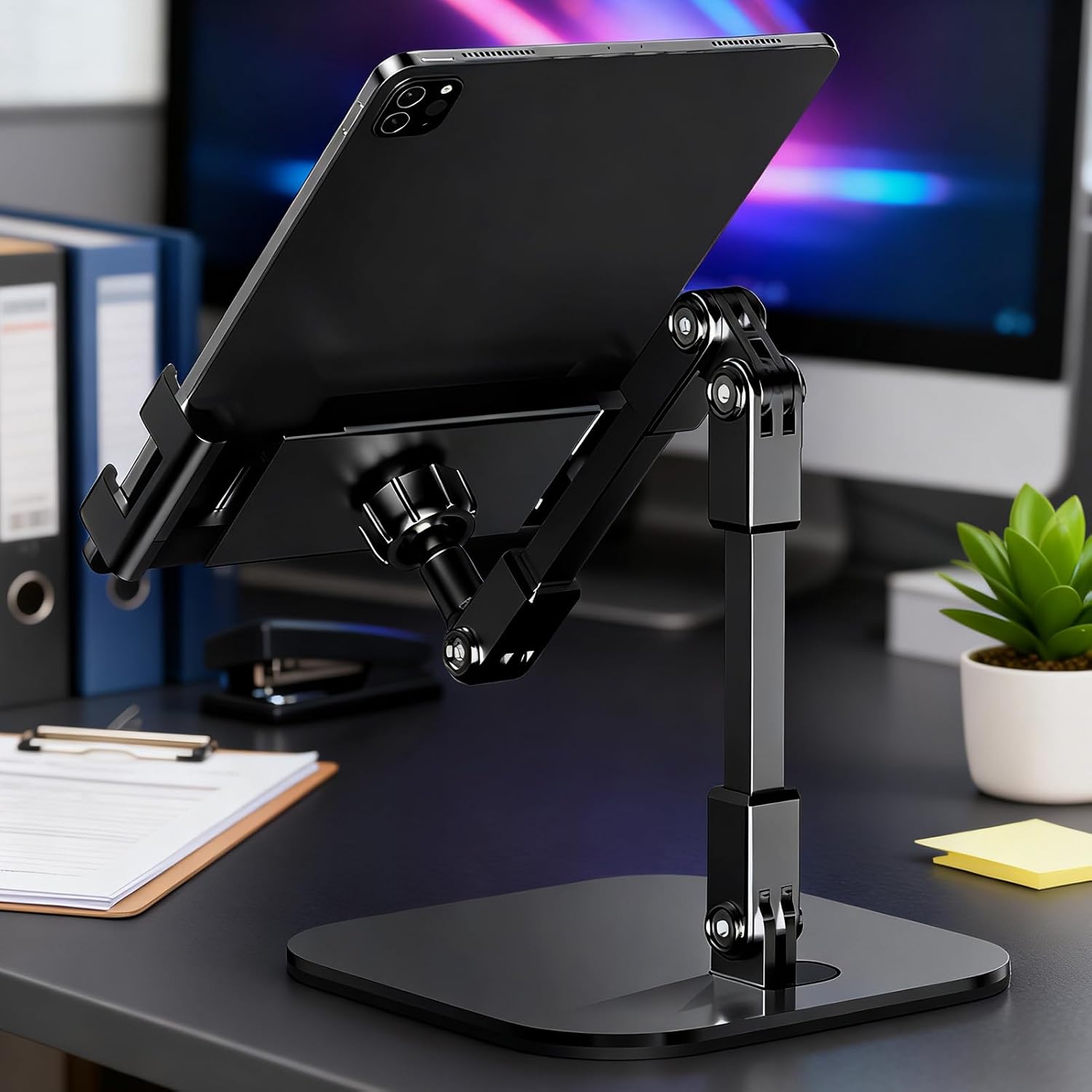 Streaming-Equipment - Schreibtisch-Handyhalterung, faltbar, Teleskop, verstellbarer Winkel, Zubehör, Handy-Schreibtischständer, für Videoanrufe, Videoaufnahmen, Live-Streaming, Anrufe, Zuhause, Fitness, Workout – Bild 3