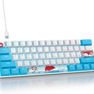 Gaming Tastatur & Maus – SOLIDEE Mechanical Gaming Keyboard 60%, 61 Keys Compact Mechanical Keyboard RGB Backlight, 60% Percent Mechanical QWERTY Keyboard, Red Switch for Win/Mac PC Laptop (61 Sea)