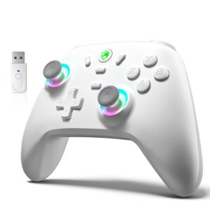Gaming Consoles & Controllers – ECHTPower PC Wireless Controller, 1000Hz Gaming-Controller mit RGB/Hall-Joystick/Turbo/Vibration/800mAh Wiederaufladbare Batterie, Controller für PC/Switch 2/Switch/Steam Deck/Android/iOS/TV Weiß