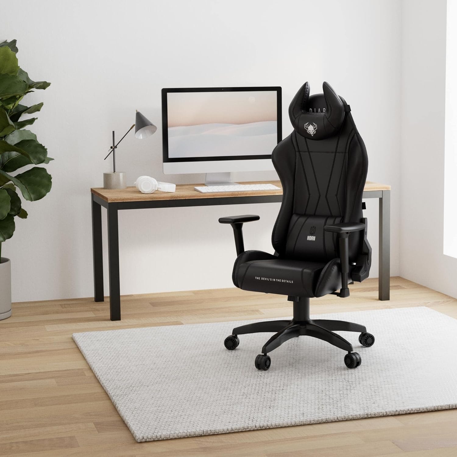 Gaming Chairs - Diablo X-Horn Gaming Office Chair Desk Chair 3D Armrests Ergonomic Design Neck / Lumbar Cushion Imitation Leather Rocker Function – Bild 2