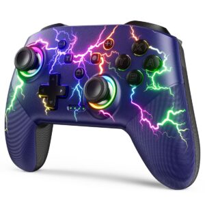 Gaming Consoles & Controllers – VOYEE Switch Controller kompatibel mit Switch/Lite/OLED/PC/Windows, 1000mAh Ergonomischer kabelloser Pro Controller mit Lightning LED Programmierbares Wake-up Vibration