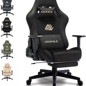 Gaming Chairs – Gaming Chair, Breathable Office Chair, Ergonomic, Made of High-Quality Fabric, As Soft as Fur, PC Chair, Adjustable and Rotating Desk Chair with Footrest, Black