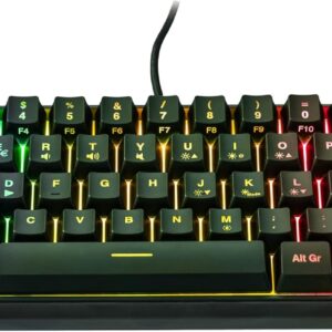 Gaming Tastatur & Maus – SureFire Kingpin X1 60% Gaming Keyboard Italian, Gaming Multimedia Keyboard Small & Mobile, RGB Keyboard with Lighting, 25 Anti-Ghosting Keys, Italian Layout QWERTY