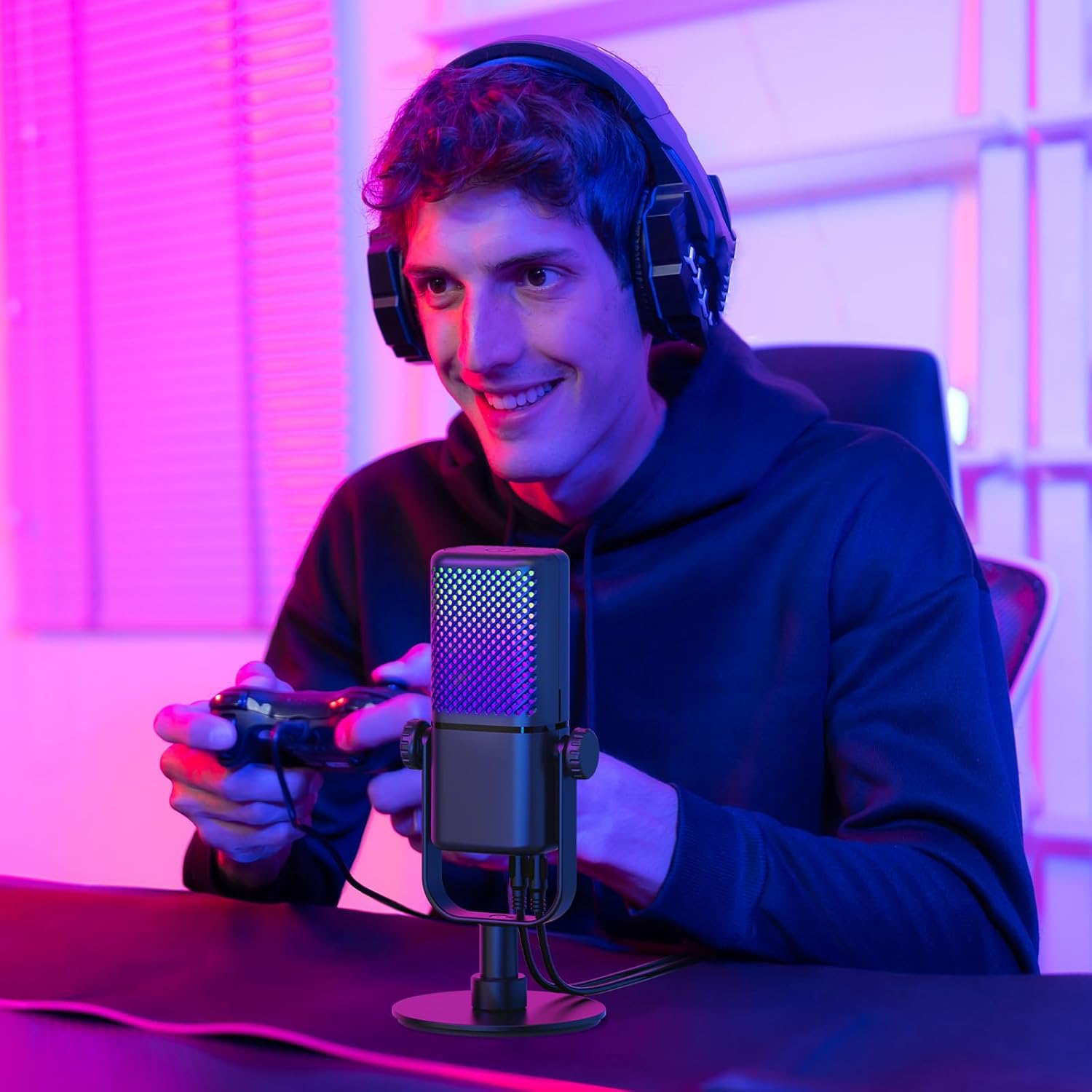 Streaming-Equipment - TONOR Gaming Microphone Compatible with Xbox, Condenser Microphone with RGB, Mute/GAIN Control/Monitoring, 30 Hours Battery Life Microphone for Streaming/Podcasting, Compatible with Capture Cards, – Bild 8