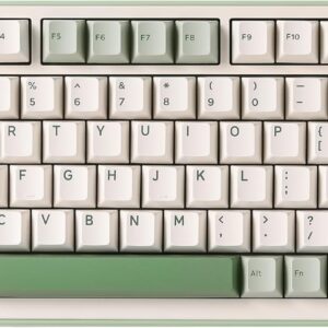 Gaming Tastatur & Maus – YUNZII B75 PRO Kabellose Mechanische Tastatur, 75 % Gaming-Tastaturdichtung, Hot-Swap-Tastatur mit Knopf, Vorgeschmierte Schalter RGB, Bluetooth/Typ-C/2,4 G (Matcha Green, Milk Switch)
