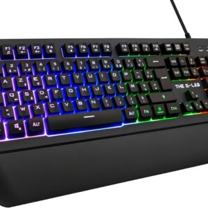 Gaming Tastatur & Maus – The G-Lab Keyz Palladium Gaming Keyboard AZERTY Wired USB RGB LED Backlit Multicolor Magnetic Wrist Rest 26 Keys Anti-Ghosting Durable – PC PS4 Xbox One
