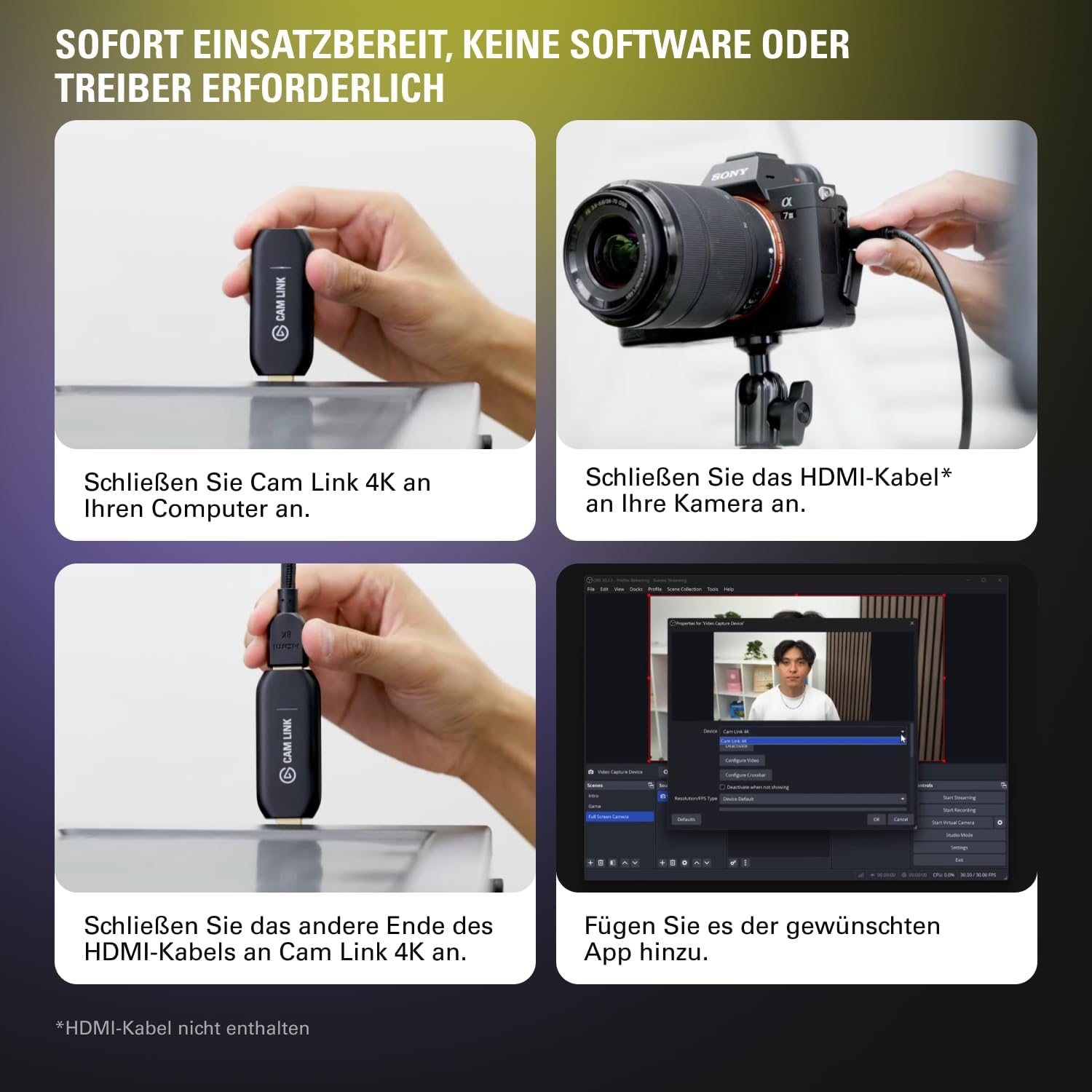 Streaming-Equipment - Corsair Elgato cam link 4K, Black – Bild 6