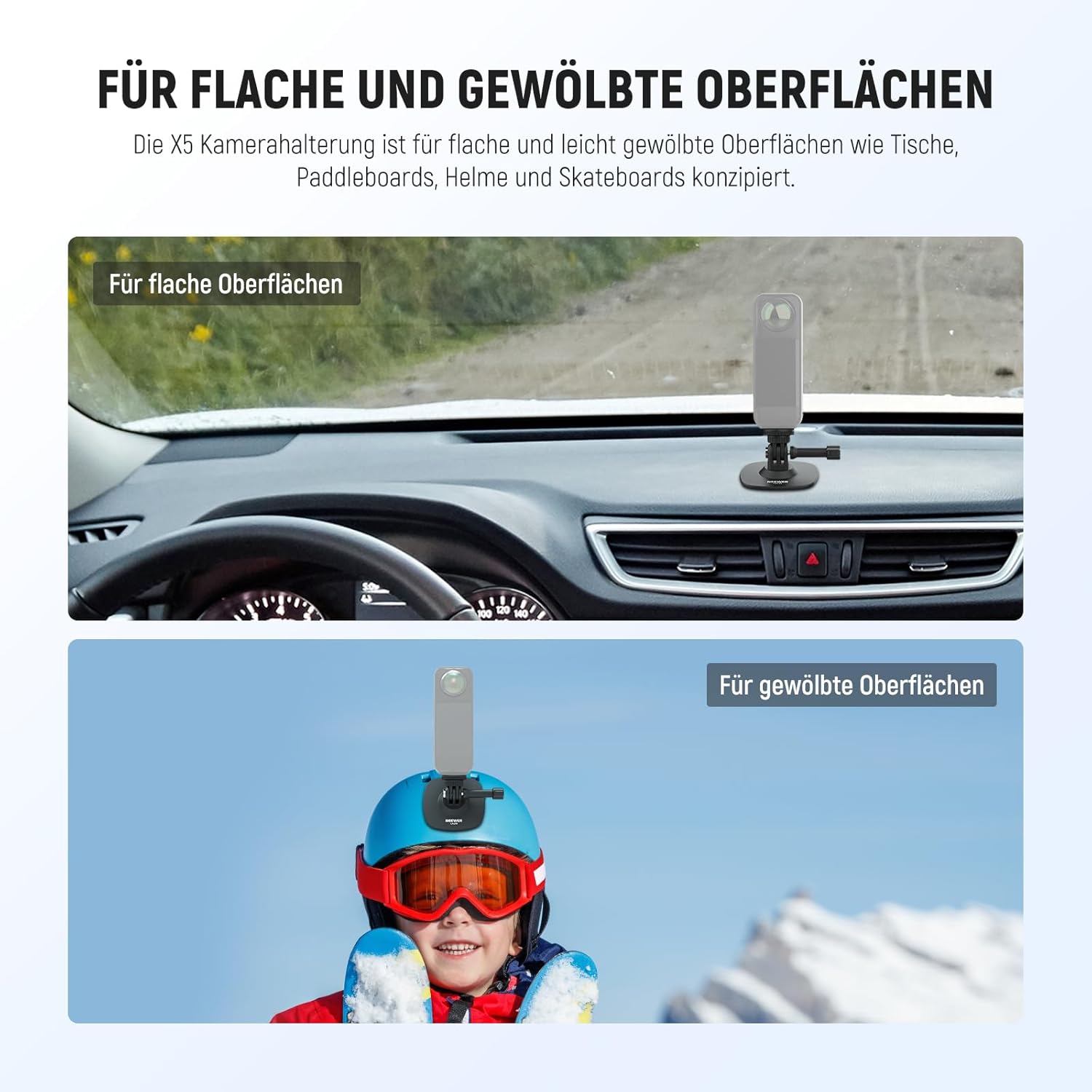 Streaming-Equipment - NEEWER Adhesive Mount Compatible with Insta 360 GoPro DJI AKASO Action Cam, 180° Tilting Flexible Car Helmet Holder Mount Base Adapter for POV Video Recording Live Streaming, for 1/4 Inch Accessories – Bild 4