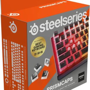 Gaming Tastatur & Maus – SteelSeries PrismCaps – Double Shot Pudding Key Set – Compatibility with All Major Mechanical Keyboards – MX Muddler – Black (German Keyboard Layout)