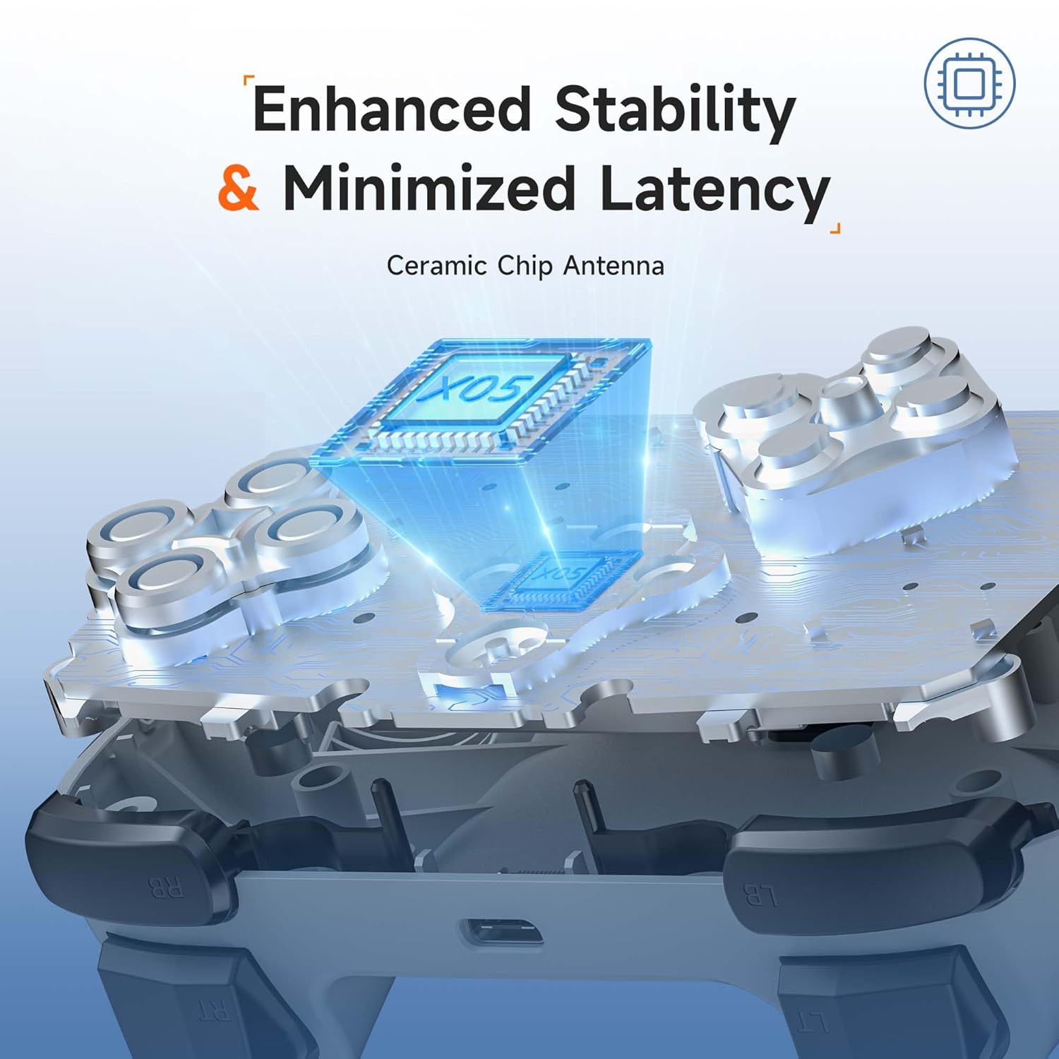 Gaming Consoles & Controllers - EasySMX X05 Controller PC mit 7 Farbe RGB Licht, Controller PC wireless mit Hall Joysticks & Hall Triggers, Bluetooth Controller für PC/Switch/Steam/Handy-Grau – Bild 8