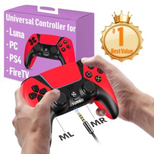 Gaming Consoles & Controllers – Ymir Luna Controller Upgrade,Wireless Bluetooth Gamepads für Fire TV,PC,PS4,ALPS Sticks ohne Drift,Programmierbare Paddels,Turbo,1200mAh Akku,Gyro Sensor,Amazon Luna kompatibel【2025 Profi Edition】Rot