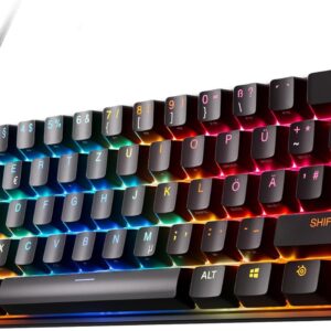 Gaming PC & Laptops – SteelSeries Apex Pro Mini Gen 3 Gaming Keyboard 60 Percent – Hall Effect Switches OmniPoint 3.0 – Adjustable Trigger Range – GG Quickset – Rapid Trigger – Rapid Tap-SOCD – German Layout QWERTZ