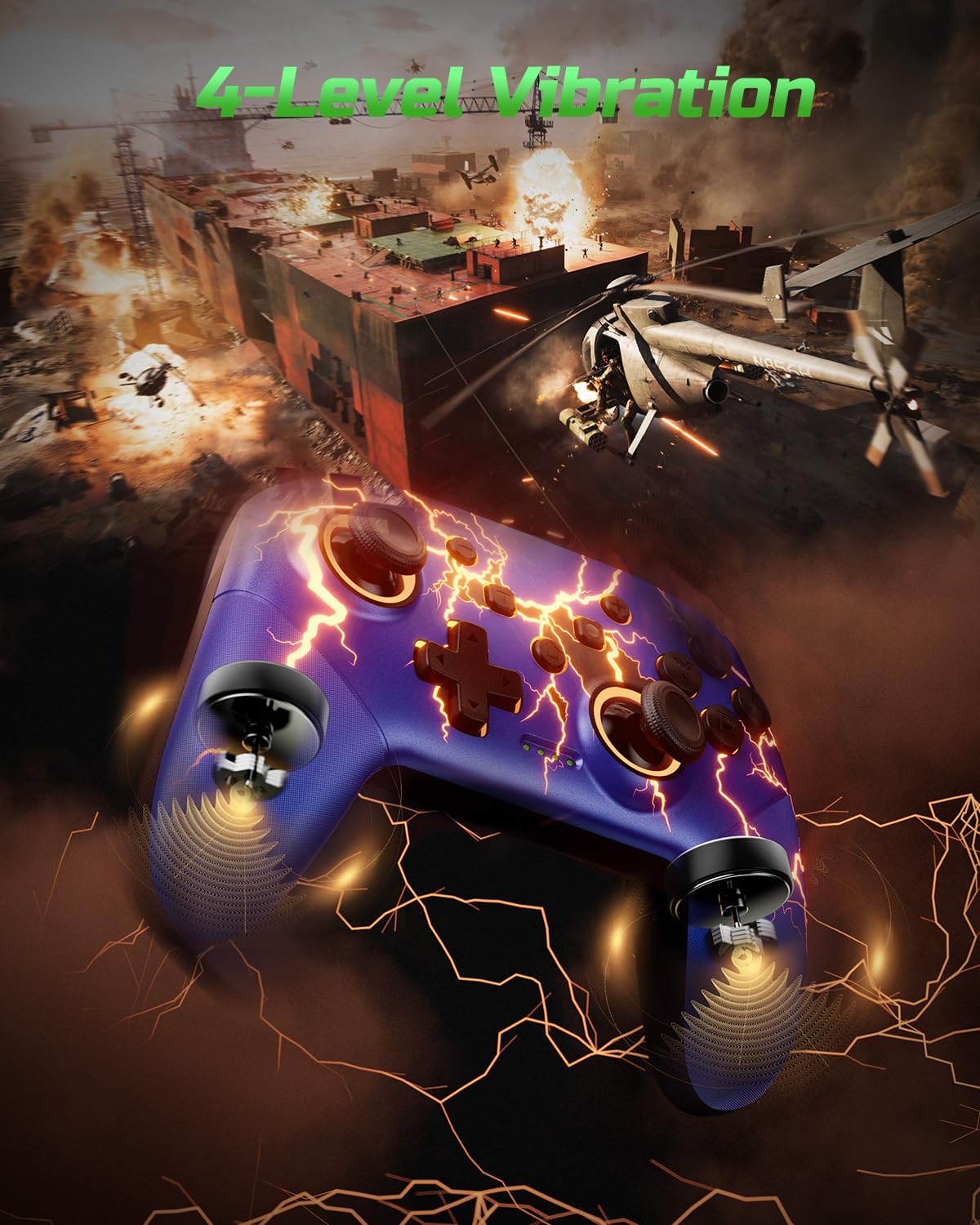 Gaming Consoles & Controllers - VOYEE Switch Controller kompatibel mit Switch/Lite/OLED/PC/Windows, 1000mAh Ergonomischer kabelloser Pro Controller mit Lightning LED Programmierbares Wake-up Vibration – Bild 4