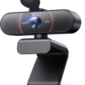 Webcam – EMEET 4K Webcam for PC, C960 4K UHD Web Cam with Lens Cover & Dual Microphone, 73° Streaming Camera with Automatic Light Correction, Plug & Play Webcam, USB Web Cam Ideal for Zoom/Teams