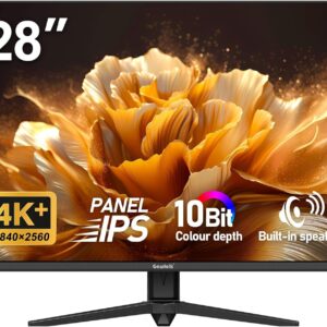Gaming PC & Gaming Monitors – Gawfolk Gaming Monitor 28.5 Inch 4K 60Hz, IPS PC Screen with Speaker 3840 x 2560P, Computer Monitor with FreeSync, HDMI, DisplayPort, 178° Wide Viewing Angle, Supports VESA 75 x 75 mm