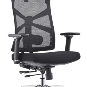 Gaming Chairs – Ergonomic Office Chair with Adaptive Backrest, Desk Chair with 4D Armrests, Adjustable Seat Depth, Lumbar Support and 2D Headrest, Breathable Mesh Executive Chair, Black