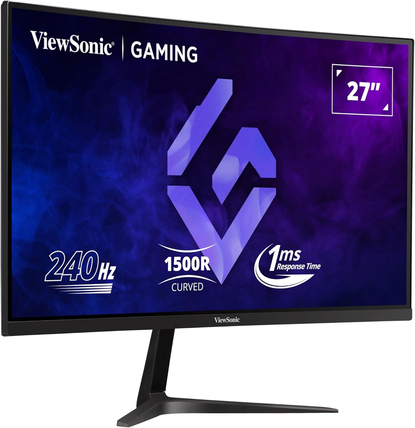 Gaming PC & Gaming Monitors - Viewsonic VX3219-PC-MHD 80 cm (32 Inch) Curved Gaming Monitor (Full HD, Adaptive Sync, 1 ms, 240 Hz, HDMI, DP, Low Input Lag, Speaker) Black