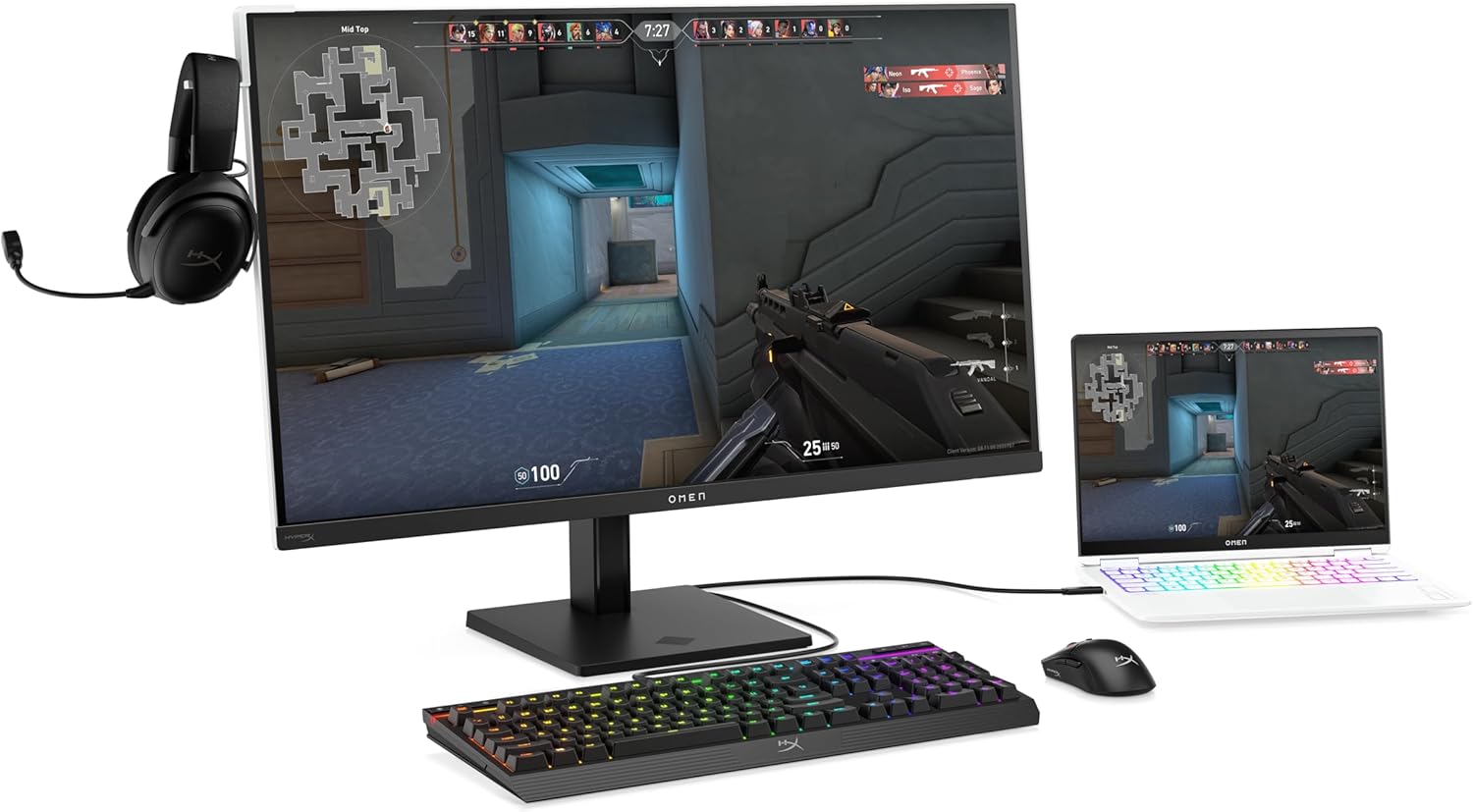 Gaming PC & Gaming Monitors - HP Omen Transcend Gaming Monitor with 240 Hz, 31.5 Inch 4K UHD OLED, 0.03 ms Response Time, HyperX Audio, aRGB Lighting, Adjustable Base, Omen Tempest Cooling, OSD Button, USB-C, White – Bild 18