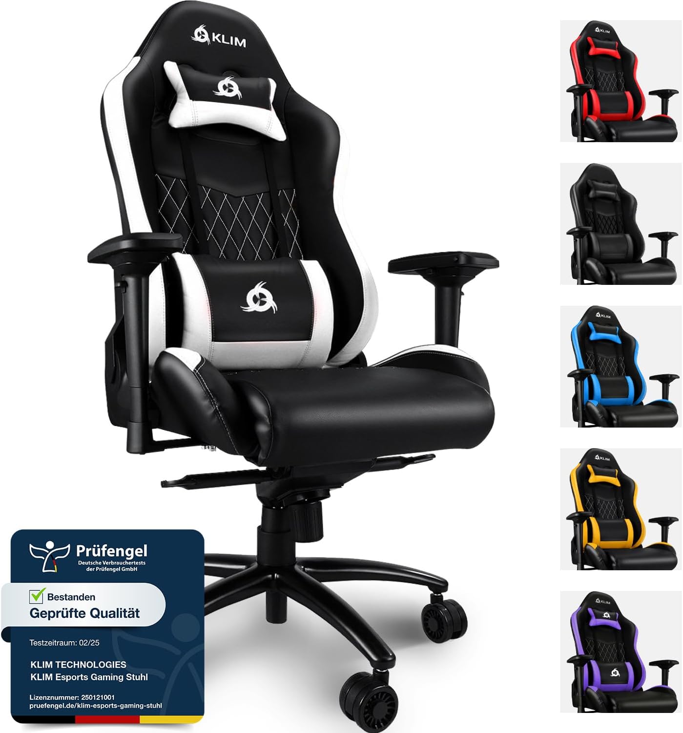 Gaming Chairs - Klim Esports High Quality Gaming Chair Precise Workmanship, Adjustable Padding