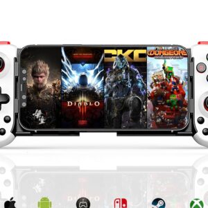 Gaming Consoles & Controllers – Megadream Wireless Controller für iPhone/Android, MFi Bluetooth Mobile Gamepad für iOS/Switch/Lite/PC/PS/Cloud Gaming dehnbarer Joystick für iPhone 15 14 13/Plus/Pro/Max, Direct Play (weiß)