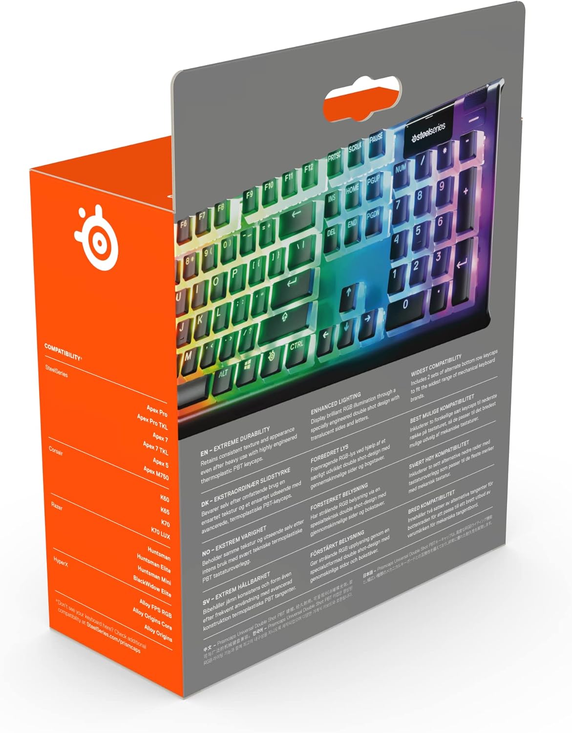 Gaming Tastatur & Maus - SteelSeries PrismCaps - Double Shot Pudding Key Set - Compatibility with All Major Mechanical Keyboards - MX Muddler - Black (German Keyboard Layout) – Bild 7