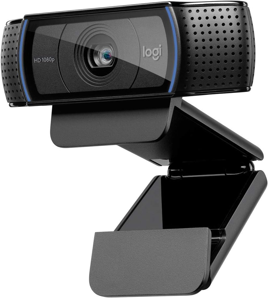 Webcam - Logitech C920 HD Pro Webcam for Amazon, Full HD 1080p / 30fps Video Calling, Clear Stereo Sound, HD Light Correction, For Skype, Zoom, FaceTime and Hangouts, PC / Mac / Laptop / Macbook / Tablets - Black