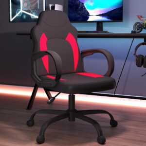 Gaming Chairs – AnyGod Video Game Chair, Ergonomic Computer Game Chair with Lumbar Support, Height Adjustable Swivel Wheels, Home, Office for Adults, Teens, Kids and Gamers (Red)