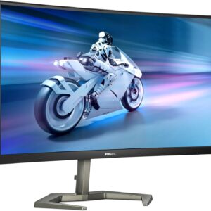 Gaming PC & Gaming Monitors – Philips Evnia 27M1C5200W – 27 Inch FHD Curved Gaming Monitor, 240 Hz, 1 ms GtG, FreeSync Premium (1920 x 1080, HDMI, DisplayPort) Grey