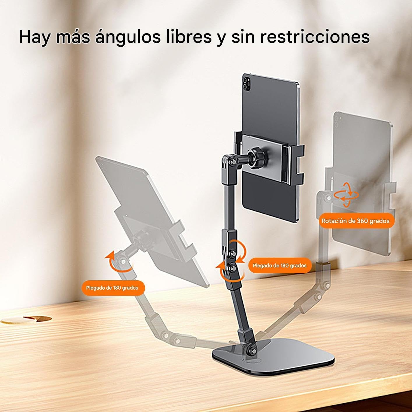 Streaming-Equipment - Telefonhalterung für den Schreibtisch, elektronisches Zubehör, faltbar, teleskopisch, verstellbarer Winkel, Handyhalterung, für Zuhause, Büro, Reisen, Videoanrufe, Videoaufzeichnung, Streaming – Bild 5