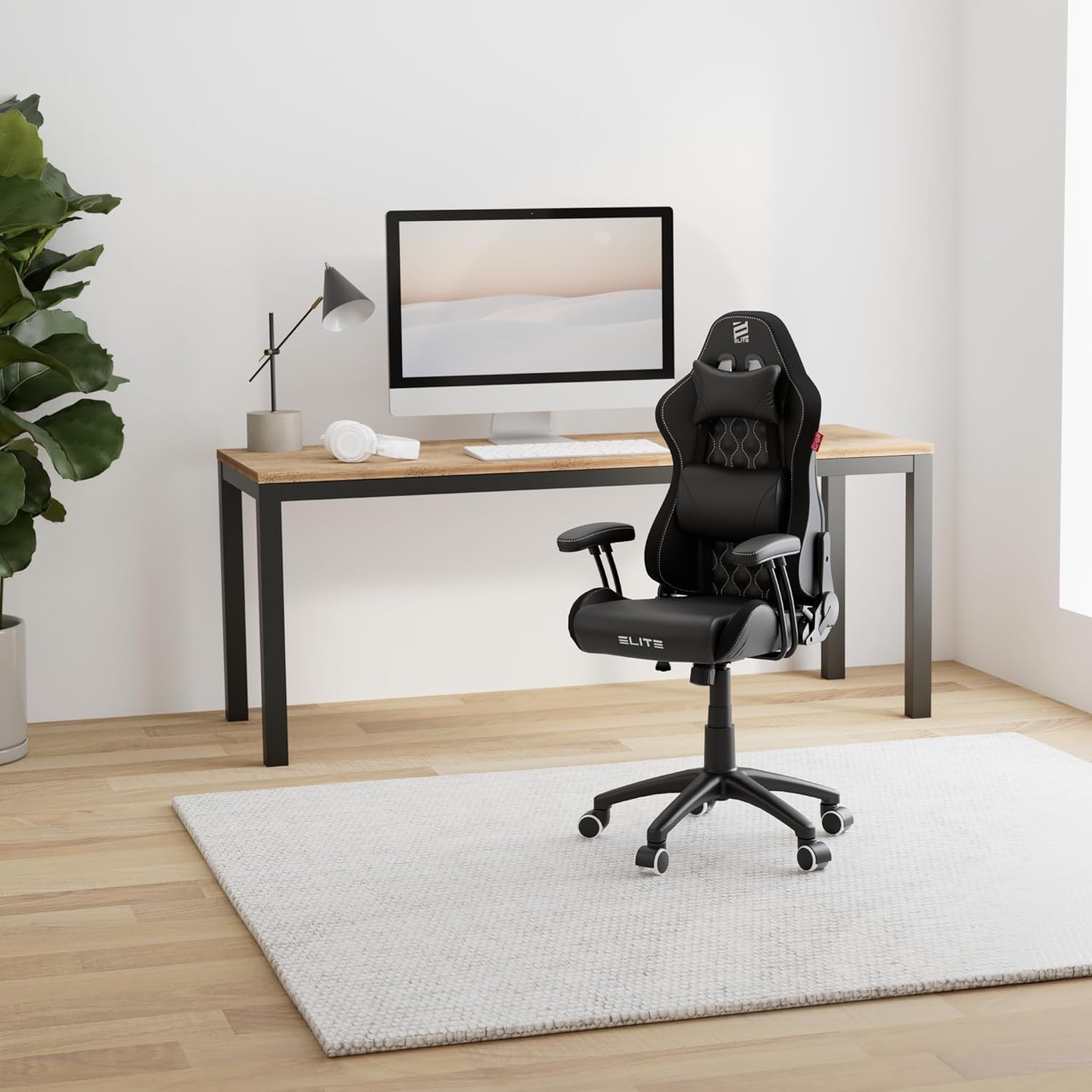 Gaming Chairs - ELITE LED Gaming Chair Pulse for Children, Ergonomic Office Chair, Desk Chair, Executive Chair, Armchair, Racing Gaming Chair, Gaming Chair, Swivel Chair, Faux Leather (Black/White RGB) – Bild 2