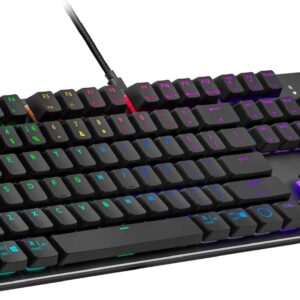 Gaming Tastatur & Maus – Cooler Master SK652 Mechanical Keyboard (Full Size) – With Flat Floating Keys, RGB Lighting, Wired USB Type-A Port, PC and MacOS Compatible – US Layout, Red Switches