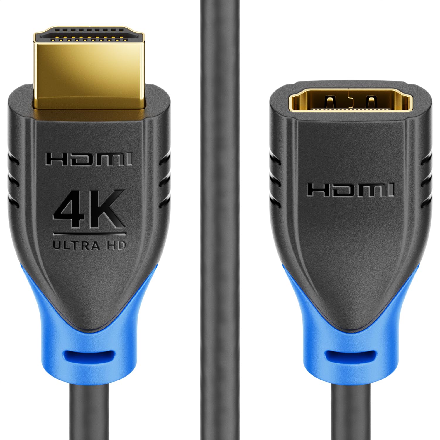 Streaming-Equipment - deleyCON HDMI Extension for TV Stick - HDMI Adapter Cable for Roku Chromecast Streaming - 4K 60Hz HDR10+ for TV Monitor Projector Notebook PC 10 cm Short - Black Blue Pack of 2 – Bild 7