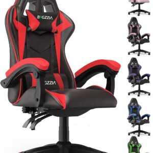 Gaming Chairs – bigzzia Gaming Chair, Gaming Chair, 90-135° Backrest, Gaming Chair, Ergonomic Gaming Chair with Pillow and Armrests, Breathable PC Chair for Teenagers, Boys, Girls, Adults, Red