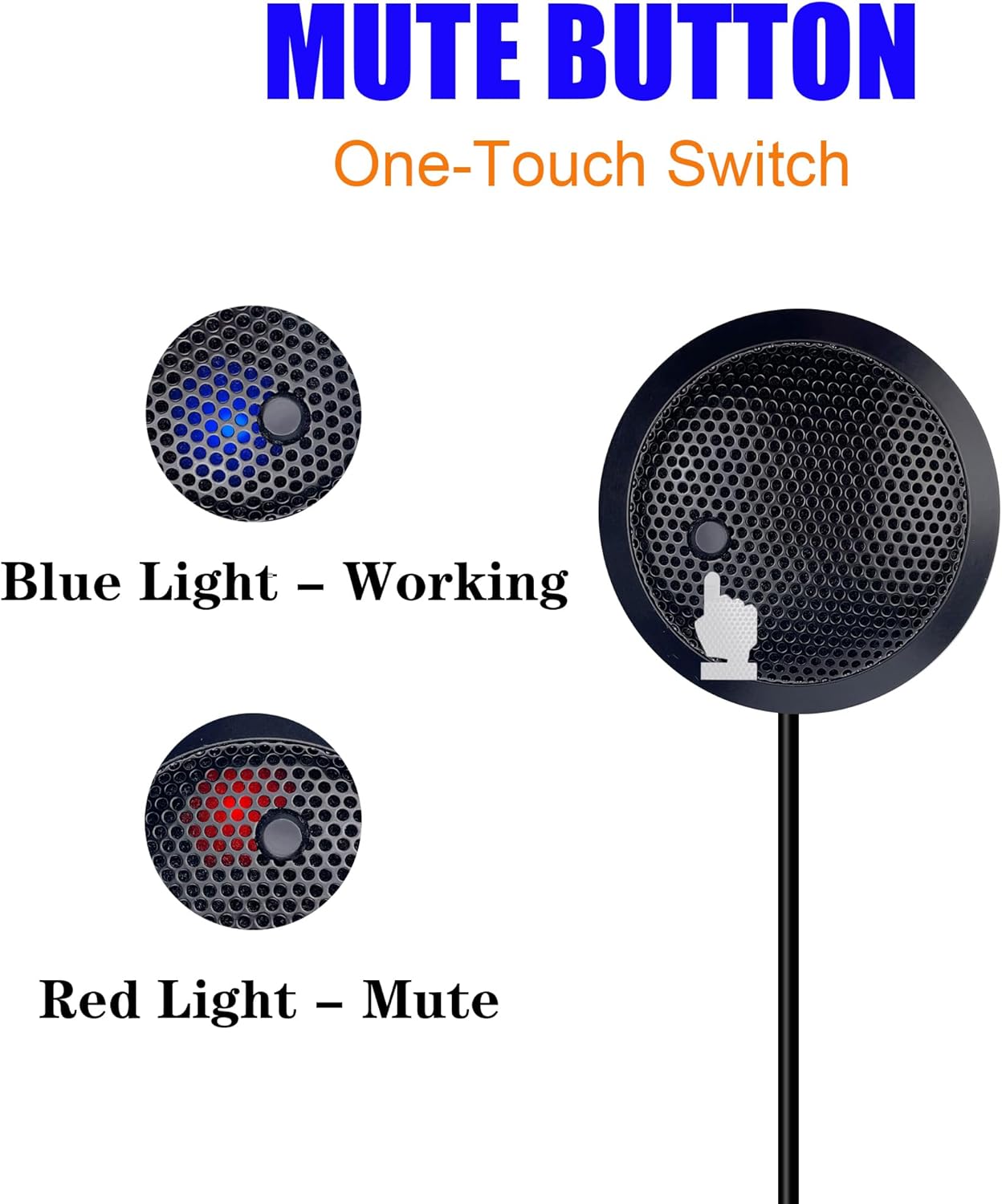 Streaming-Equipment - USB Conference Microphone, USB Microphone for Computer, 360° Omnidirectional Condenser PC Laptop Microphone with Mute Button for Online Meeting/Class, Zoom Call, Chats, Streaming, Plug & Play – Bild 4