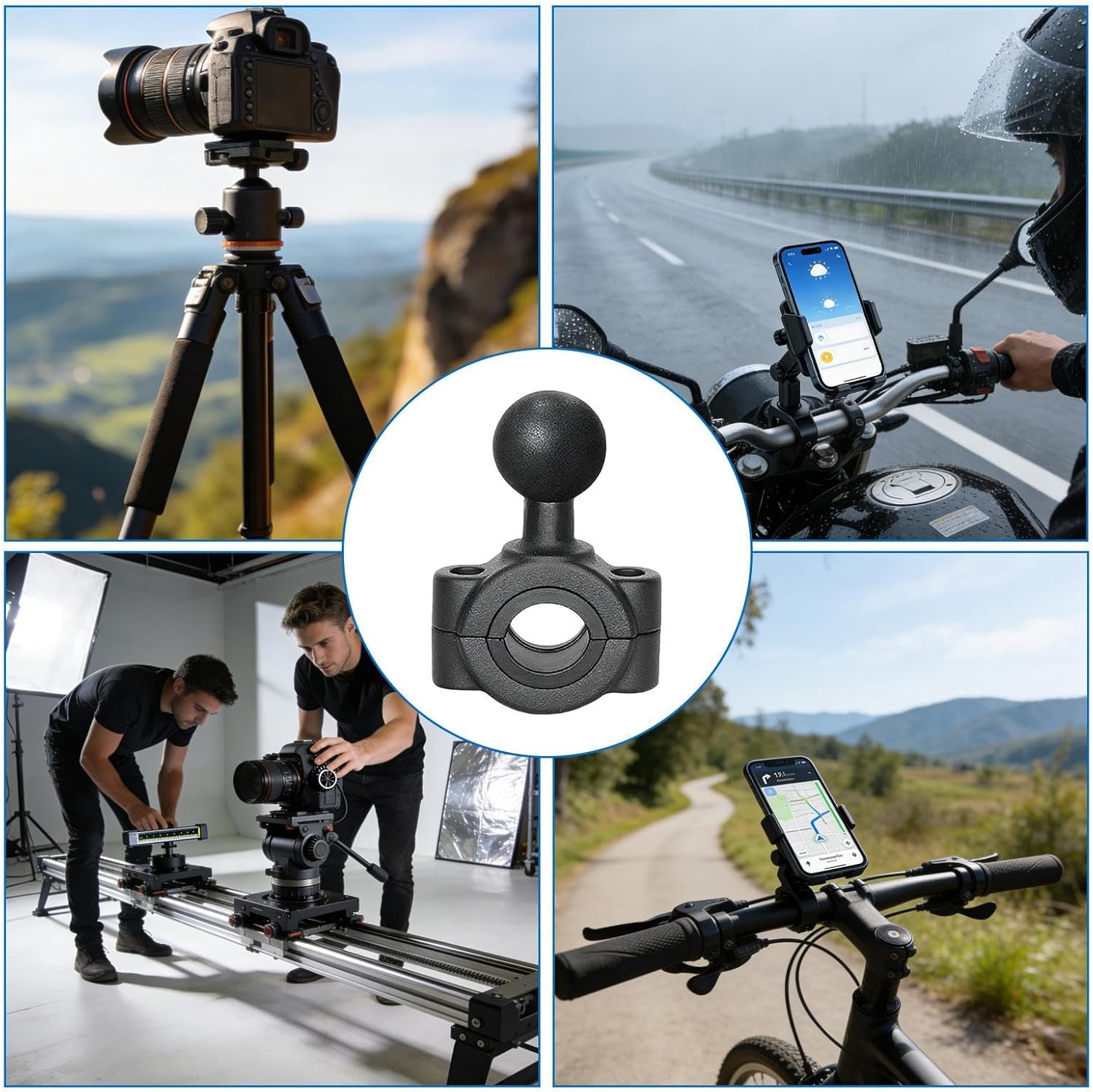 Streaming-Equipment - Kugelhalterung, rutschfeste verstellbare Winkelhalterung, 2,5 cm Metall-Kamerahalterung, Stahllegierung, Gleitschiene, Live-Streaming-Fotografie-Zubehör, Videoaufnahme-Studio, Außen- und Innenbereich – Bild 4