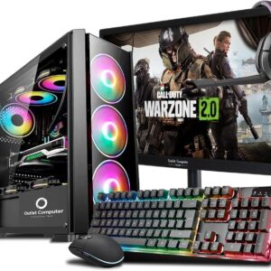 Gaming PC & Laptops – PC Gaming Desktop PC i7 – SSD 1TB – RAM 64GB – RTX 5050 8GB GDDR6 – Monitor 24 Inch Windows 11 Pro – WiFi USB – HDMI and VGA – Wireless – Office Internet School