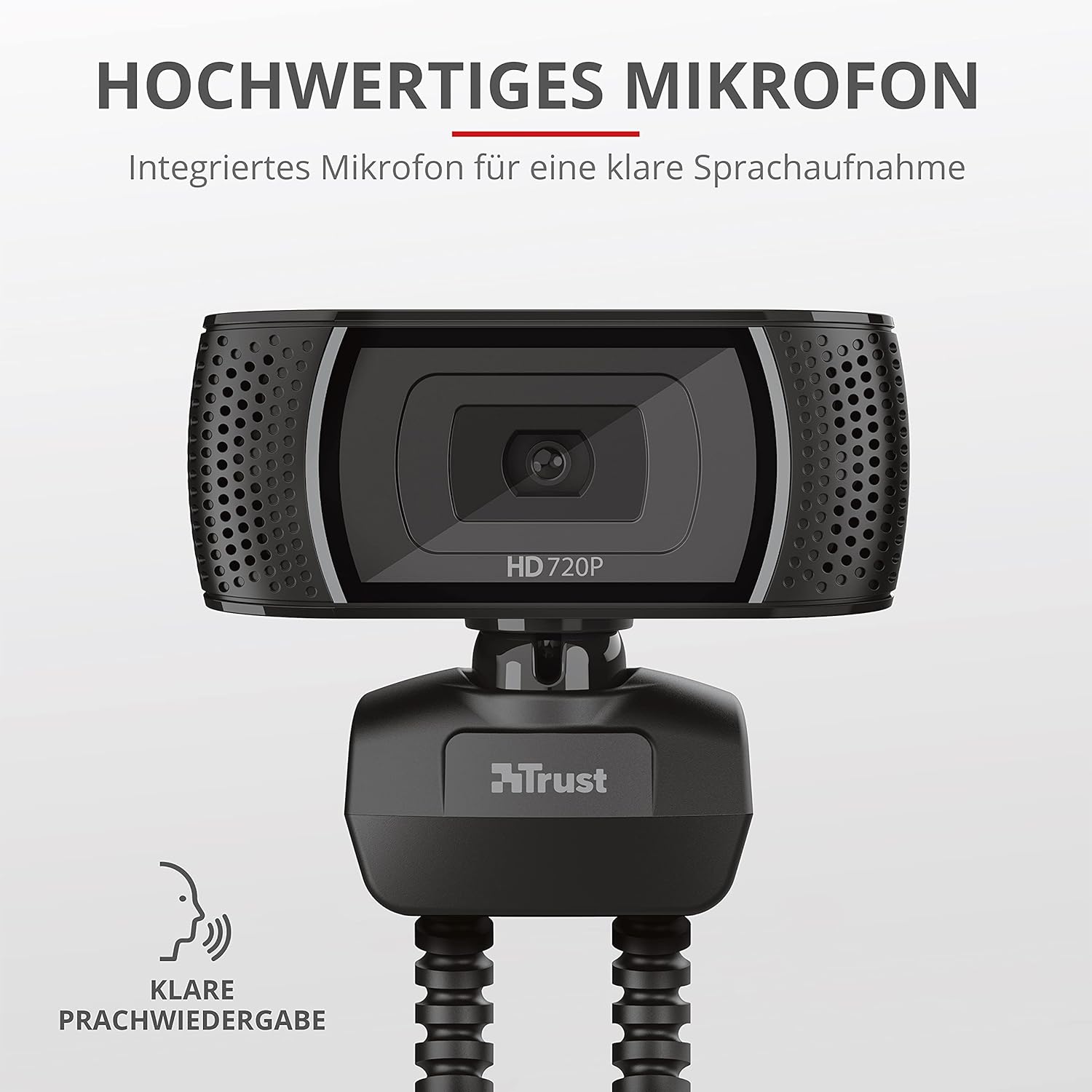 Webcam - Trust Trino HD Video Webcam for PC, Laptop - Black – Bild 4