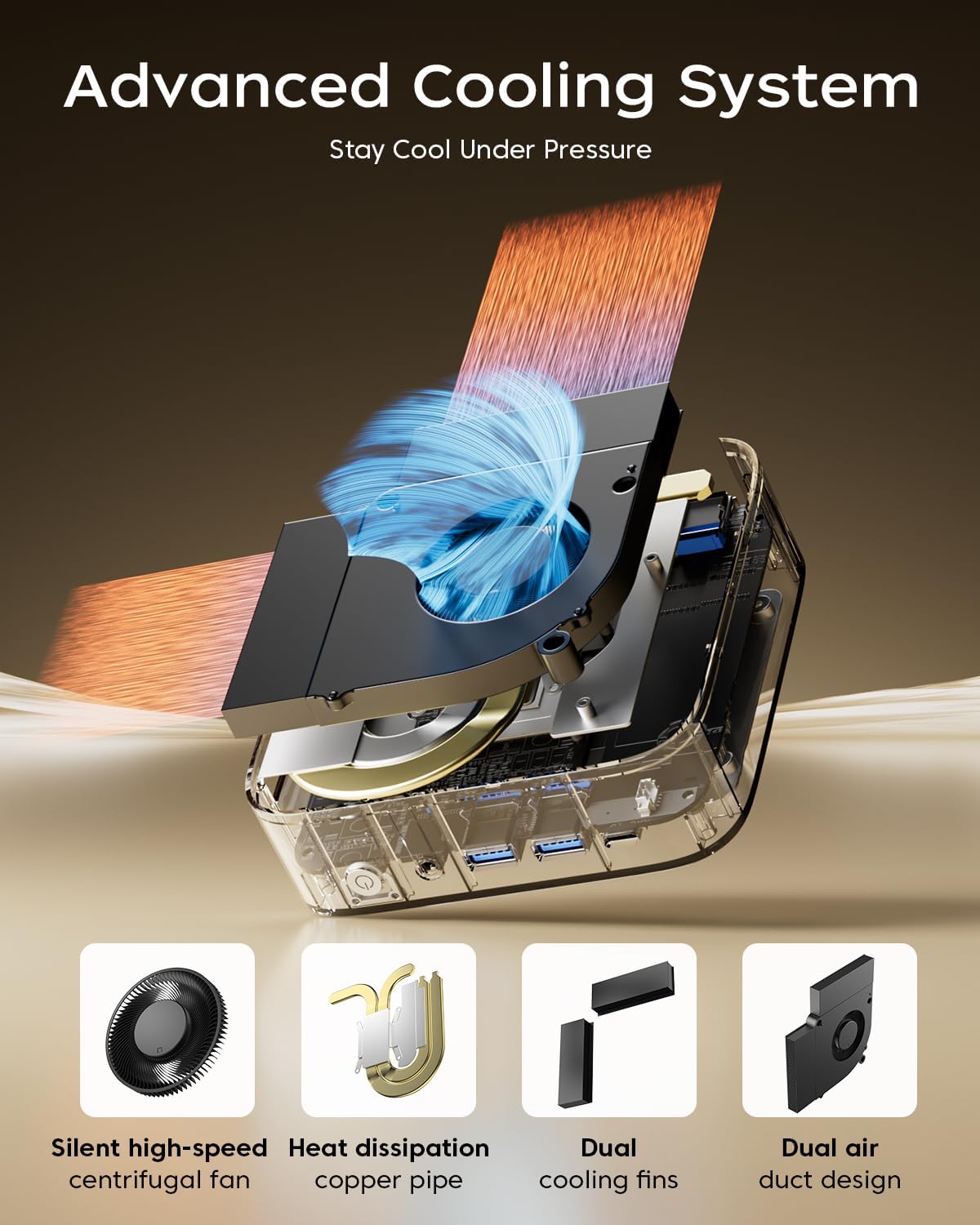 Gaming PC & Laptops - ACEMAGIC K1 Mini PC, Intel Core i5 12600H (12C/16T), 16GB DDR4 512GB SSD Micro Desktop Computer for Office/Home Cinema/Meeting/Business/Trip【DP + HDMI + USB-C/Wifi6/ Bluetooth 5.2】 – Bild 6