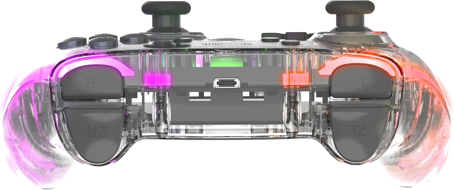 Gaming Consoles & Controllers - Speedlink RAIT NX RGB Gamepad - Controller PC Wireless Bluetooth or USB, Hall Effect Sensors, Transparent Illuminated, Dual Vibration, Macro Buttons, Turbo Button, Battery, for PC/Switch/Android/PS3 – Bild 5