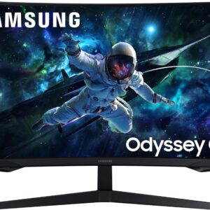 Gaming PC & Gaming Monitors – Samsung Odyssey G55C Curved Gaming Monitor, 32 Inch Screen with VA Panel, 2560 x 1440 Pixels, 1000R Radius, HDR10, AMD FreeSync, Refresh Rate 165 Hz, Response Time 1 ms (MPRT)
