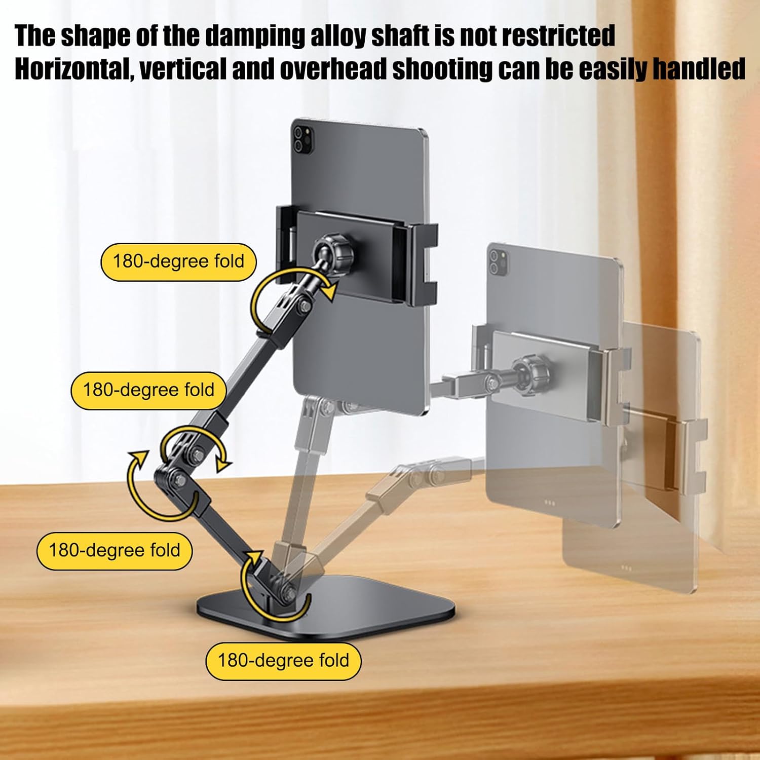 Streaming-Equipment - Schreibtisch-Handyhalterung, faltbar, Teleskop, verstellbarer Winkel, Zubehör, Handy-Schreibtischständer, für Videoanrufe, Videoaufnahmen, Live-Streaming, Anrufe, Zuhause, Fitness, Workout – Bild 5