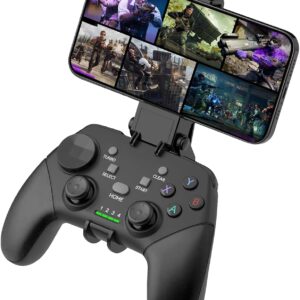 Gaming Consoles & Controllers – Megadream Wireless Mobile Gaming Controller Gamepad for iPhone/Android/iPad/PC/Switch/PS4/PC Joystick with Phone Holder, Supported Cloud Game, Streaming on PS5/Xbox, Turbo, COD – Black