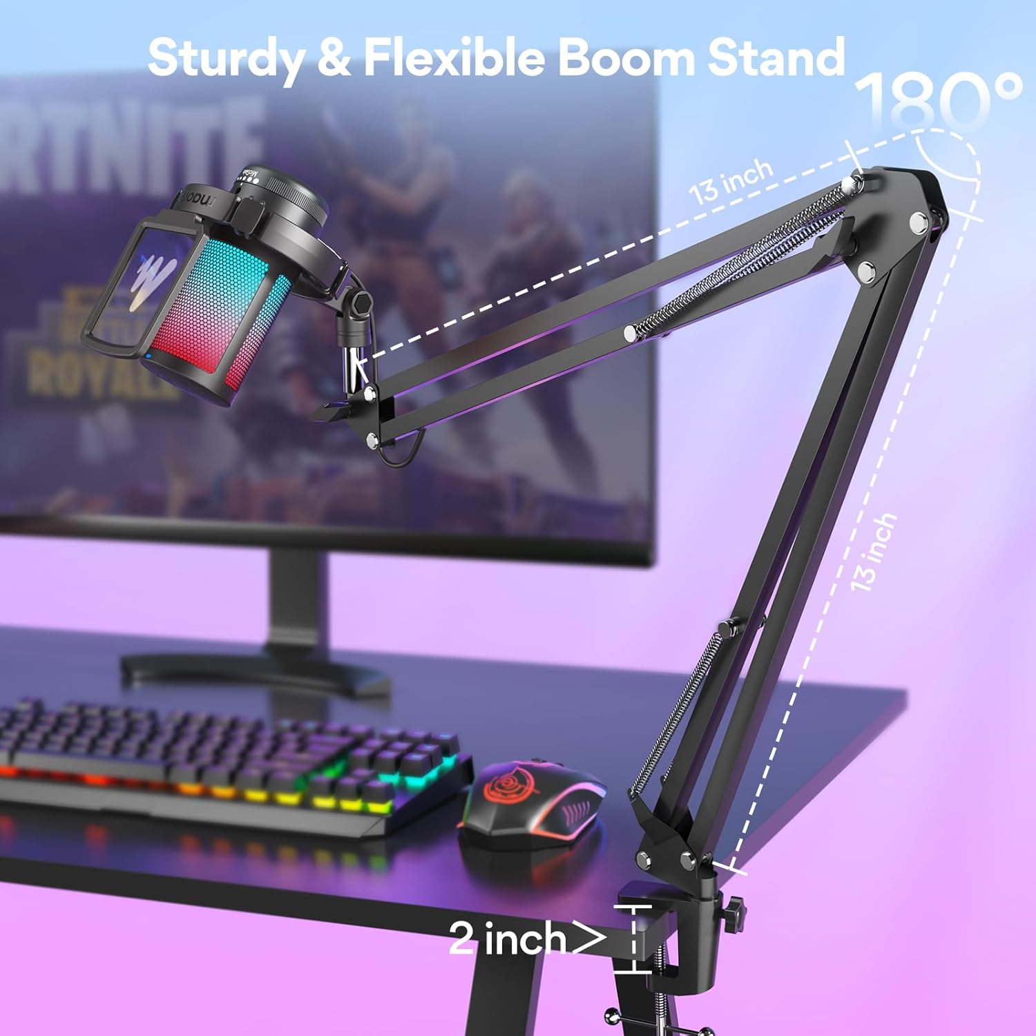 Streaming-Equipment - MAONO Gaming USB Microphone, Noise Cancellation Condenser Mic with Mute, Gain, Monitoring, Boom Arm, Pop Filter for Streaming, Podcast, Twitch, YouTube, Discord, PC, Computer, PS5, Mac, DGM20S – Bild 8