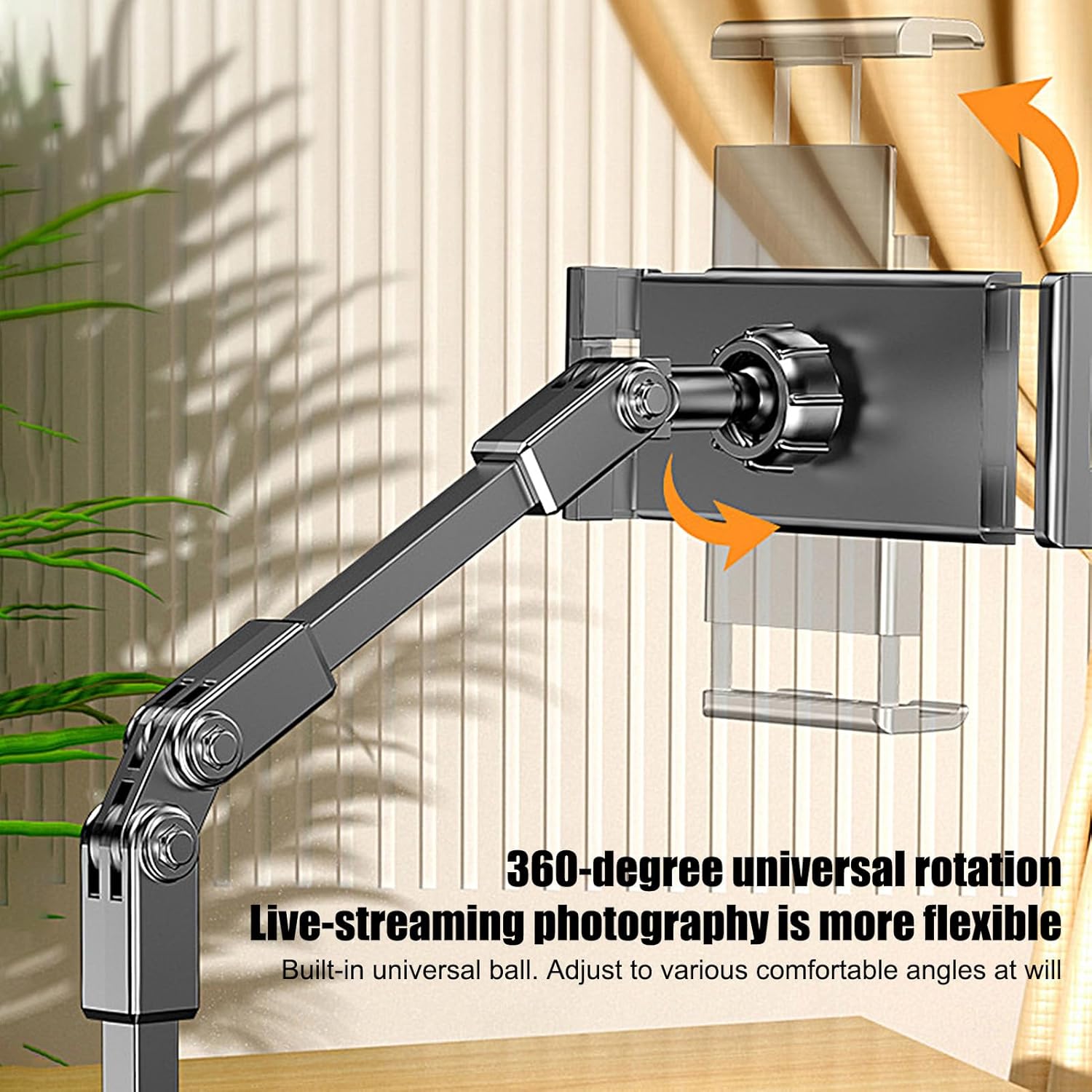 Streaming-Equipment - Schreibtisch-Handyhalterung, faltbar, Teleskop, verstellbarer Winkel, Zubehör, Handy-Schreibtischständer, für Videoanrufe, Videoaufnahmen, Live-Streaming, Anrufe, Zuhause, Fitness, Workout – Bild 4